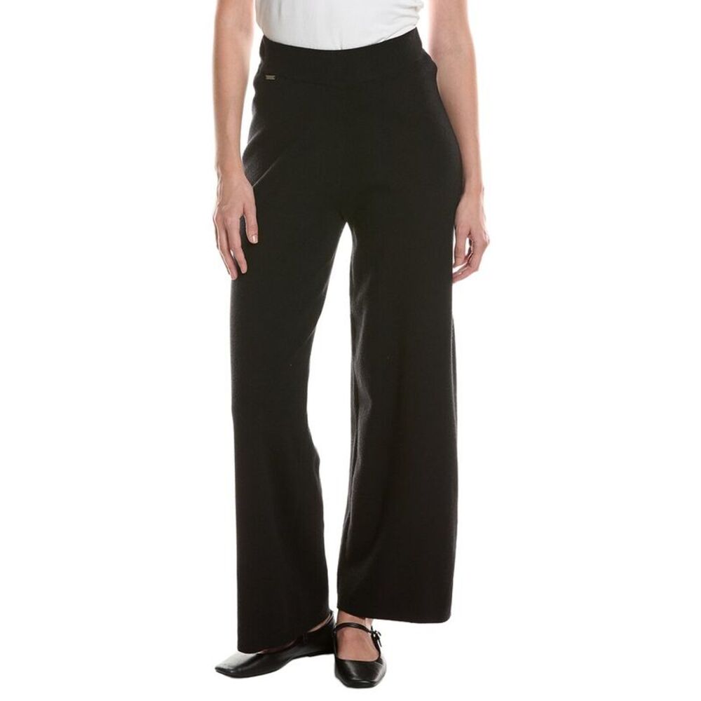 Picadilly Womens  Wide Leg Full-Length Knit Pant, Black